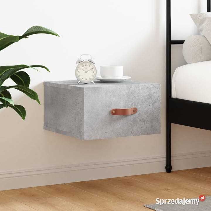 Wisząca szafka nocna szarość betonu 35x35x20 mazowieckie Warszawa