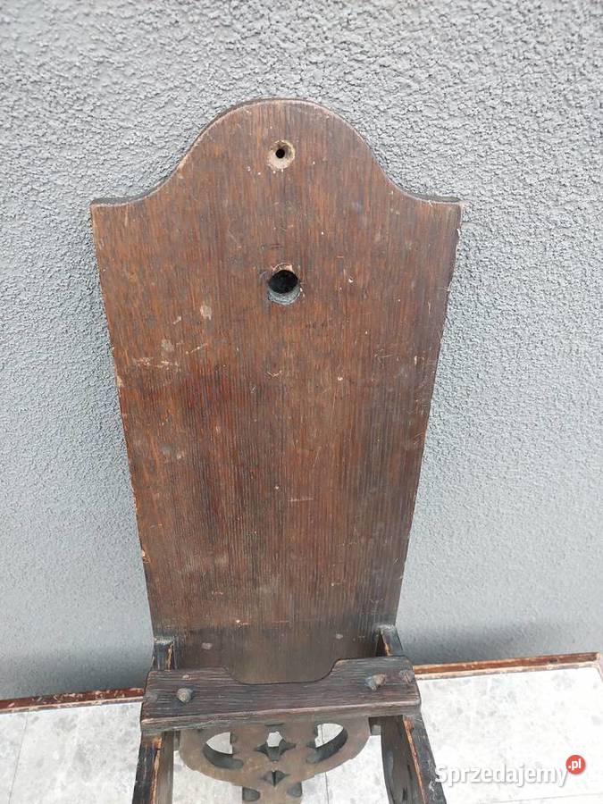 Stara rzeźbiona półka drewniana kwietnik