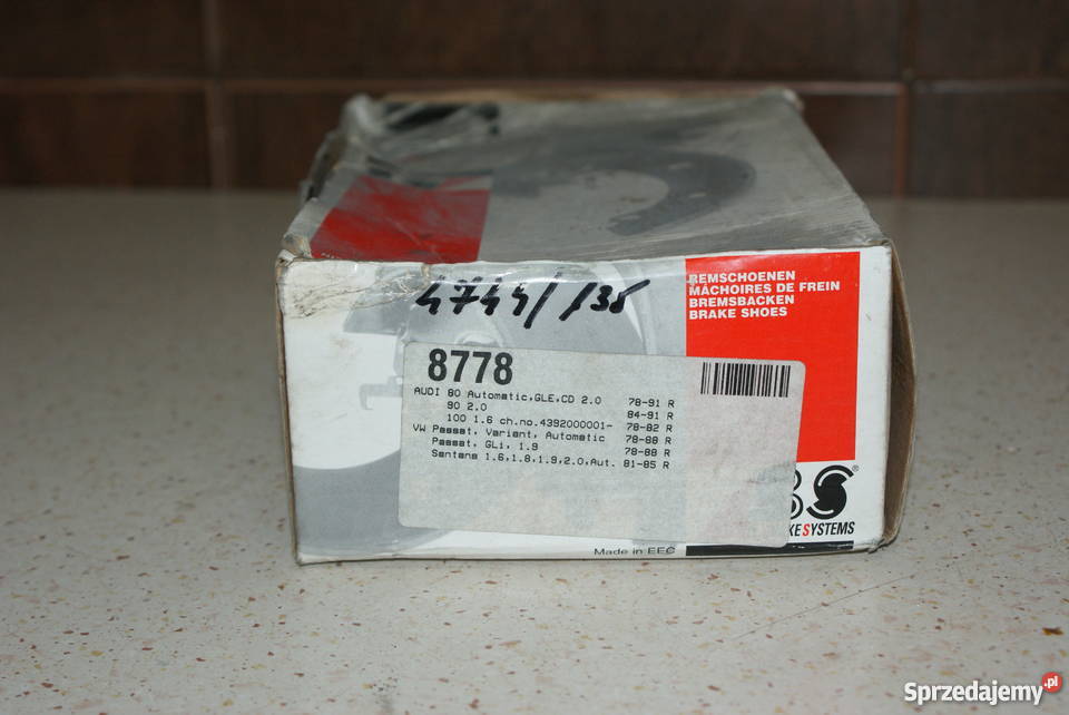 SZCZĘKI HAMULC AUDI 80 7891200x40mm VW Passat Układ hamulcowy Białobrzegi
