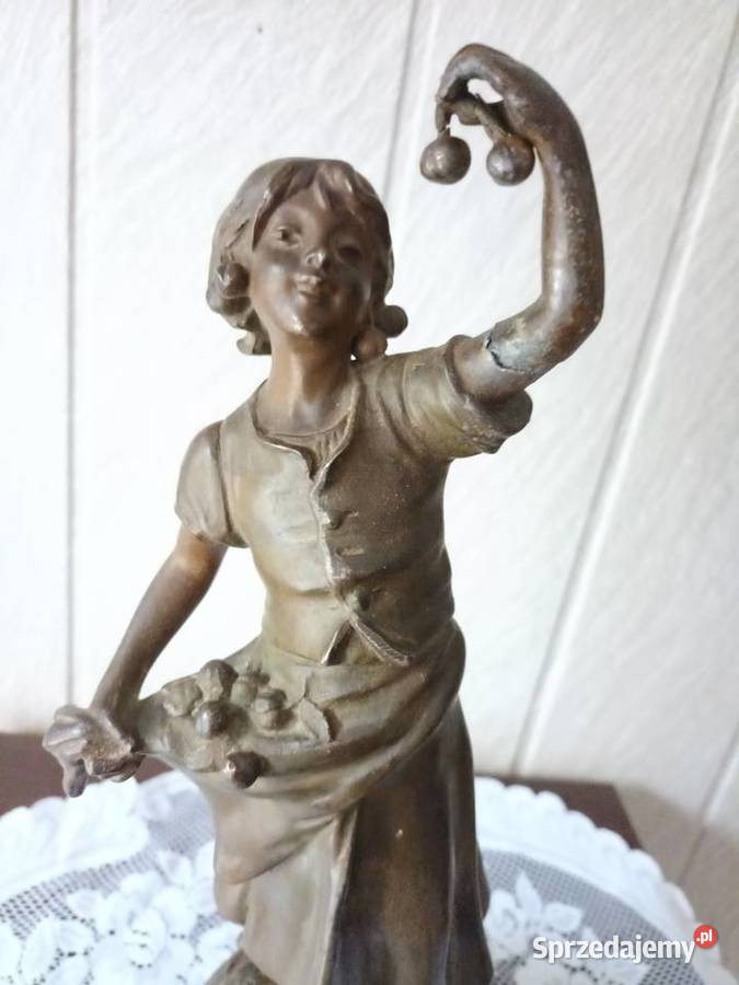 Kobieta ROUSSEAU figurka Cynkal brązowiony Antyki, Sztuka, Kolekcje Aleksandrów Łódzki sprzedam