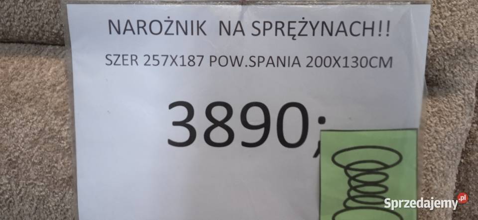 NAROŻNIK NA SPRĘŻYNACH Z DUŻĄ FUNKCJĄ SPANIA Chełmża