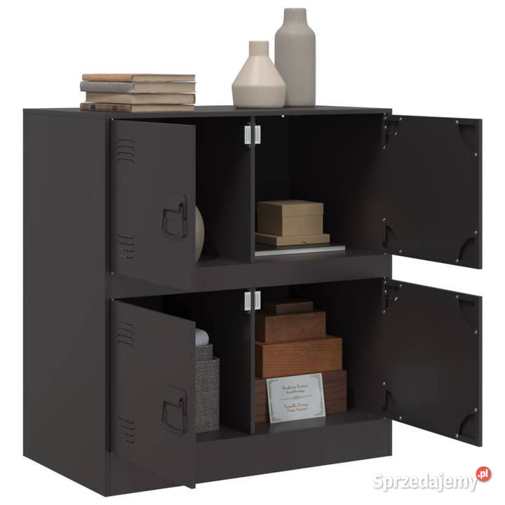 Szafka boczna czarna 67x39x73 stal WM841649 Warszawa