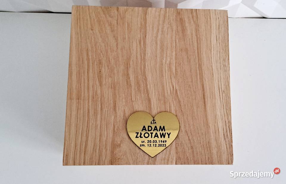 Drewniana DĘBOWA Urna kremacyjna pogrzebowa Kraków