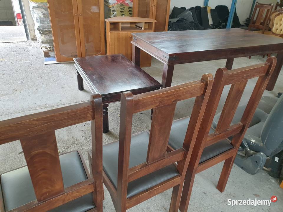 Stylowy Stół krzesła drewno egzotyczne Głogów