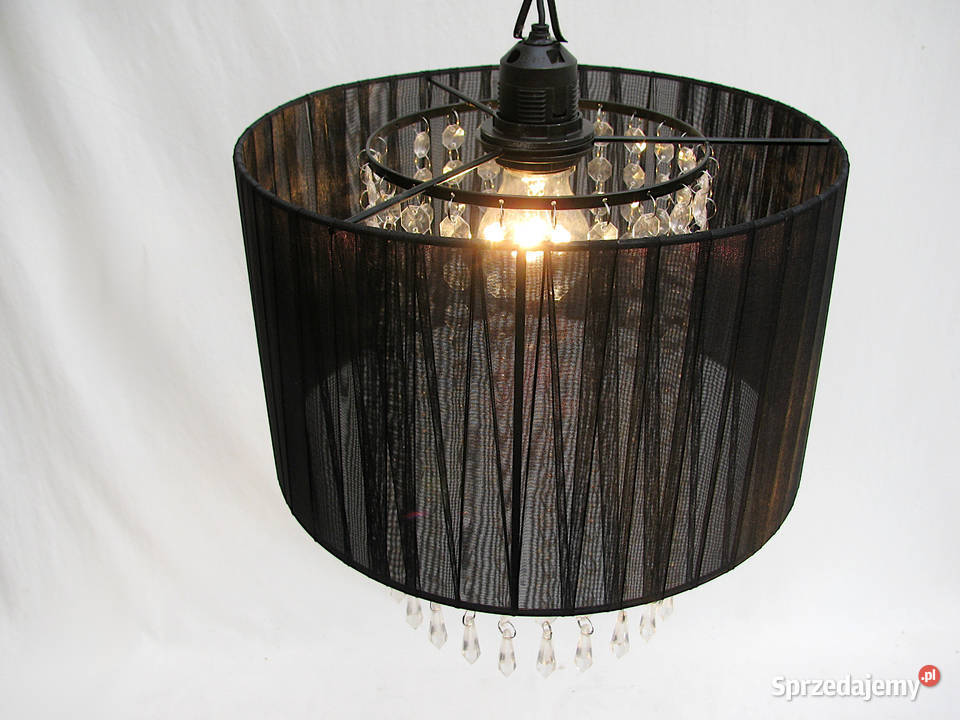 Lampa wisząca czarna kryształki II