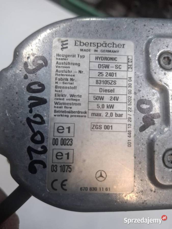 Webasto wodne 24v Hydronic D5WSC D5WSC 24 V Ogrzewanie postojowe Kalisz