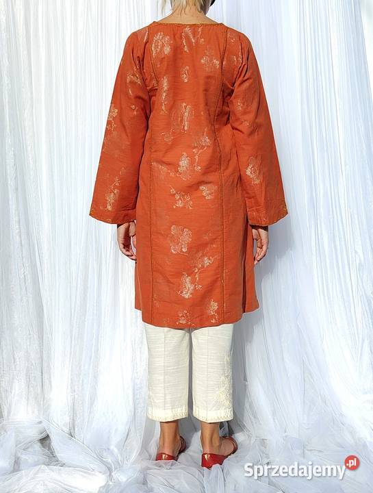Pomarańczowa tunika sukienka L 40 hippie boho Szczecin