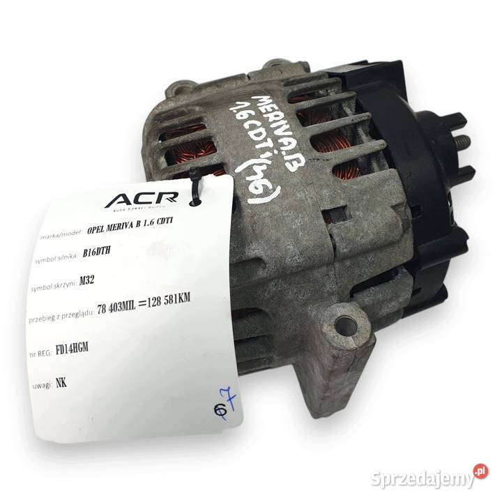 ALTERNATOR Opel Astra K Meriva B 16 CDTi