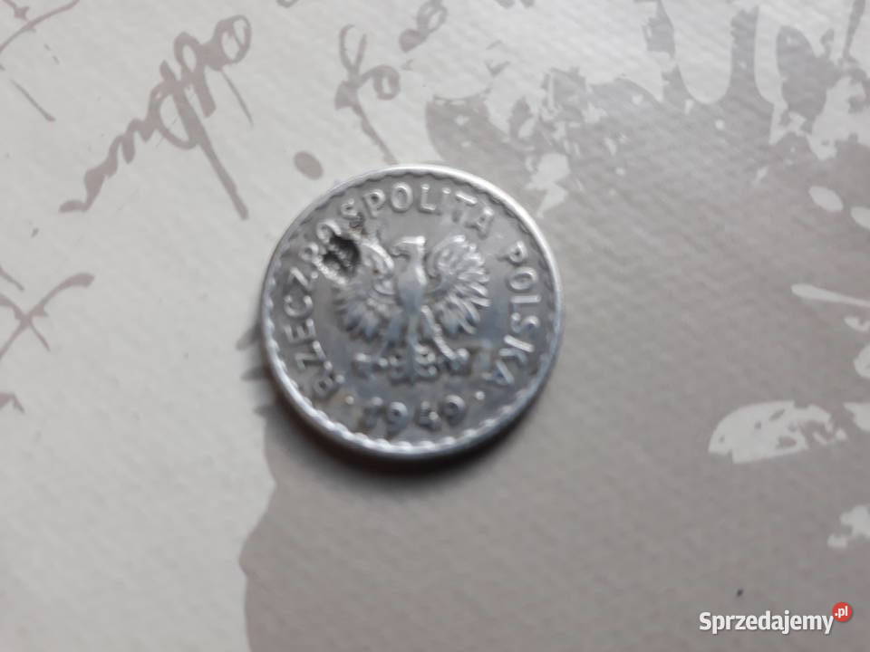 Moneta PRL 1 1949 bez znaku mennicy Destrukt Pozostałe wielkopolskie Bukownica