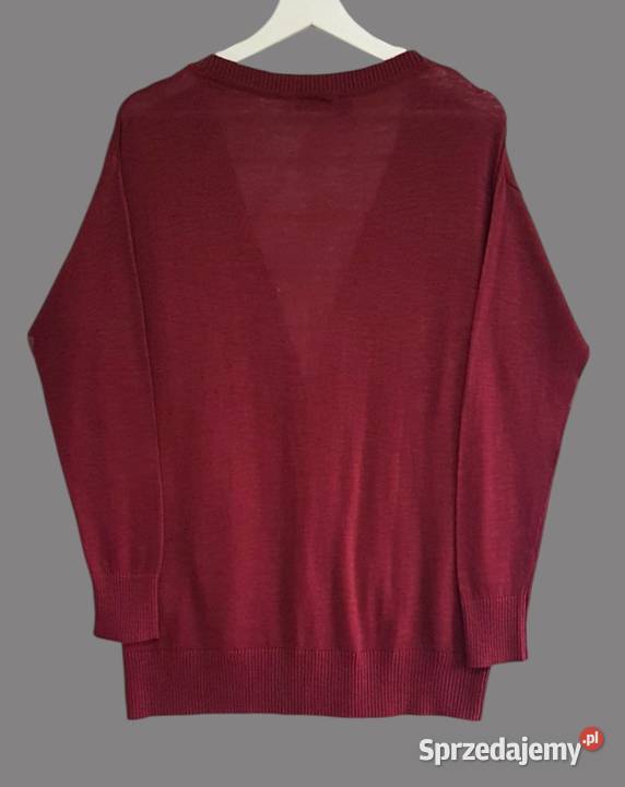 Damski bawełniany sweternarzutka bordowa z Chrzanów