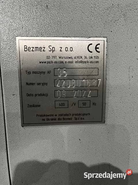 Pneumatyczna mechaniczna maszyna pakująca Bezmeż Świebodzin sprzedam