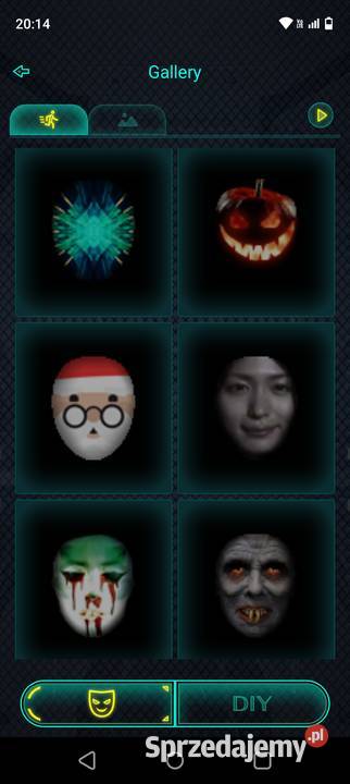 Halloween maska imprezowa LED karnawał do