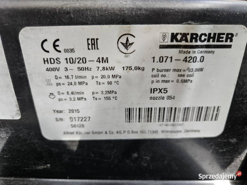 Myjka Karcher HDS 10204M 2015 Gwarancja Wysyłka Radom