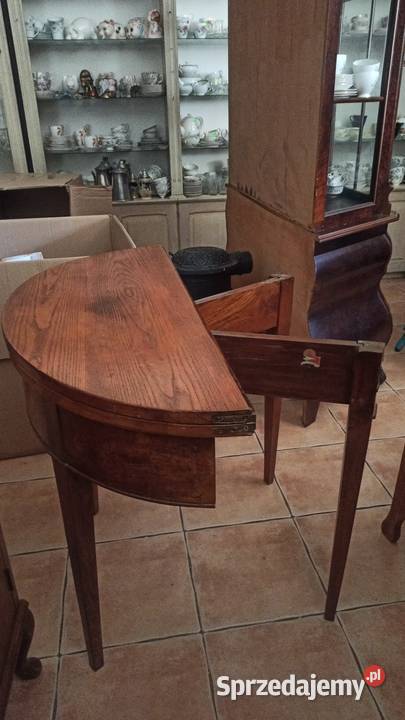 Antyk Konsola Stolik Składany Blat owalny Gdańsk