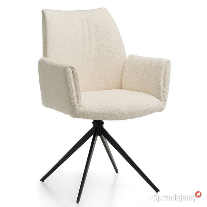 Beżowe Krzesło Prato Boucle Wysyłka 24H Dostawa 63cm Tarchały Małe