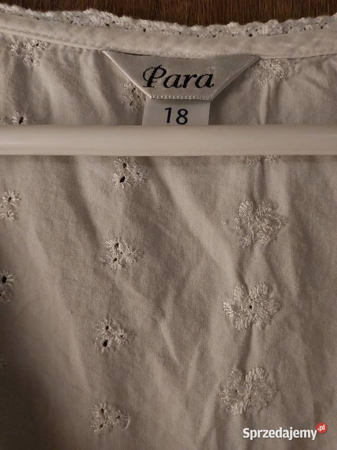 Biała bawełniana bluzka bez rękawów z haftem