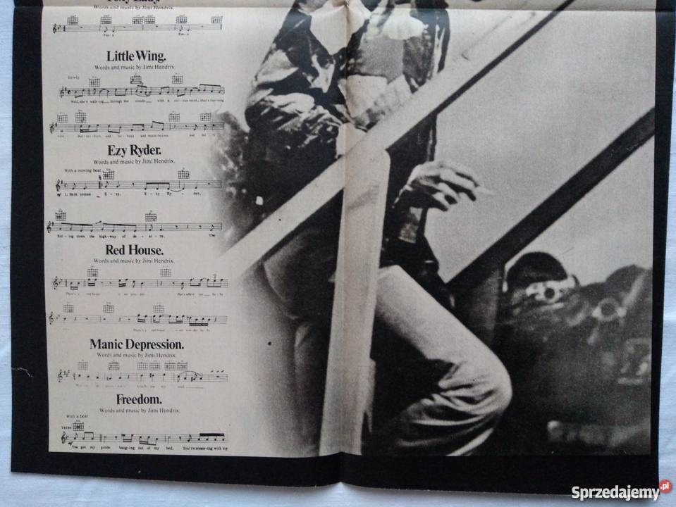 JIMI HENDRIX STARY PLAKAT RAZEM tygodnika z lat Warszawa