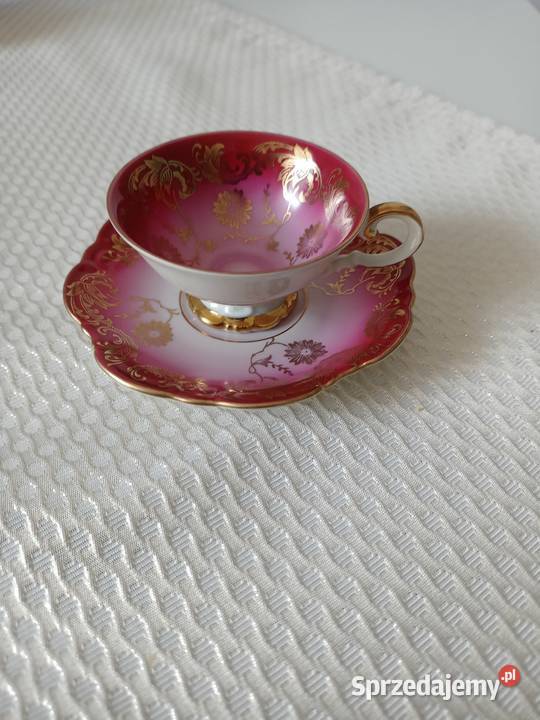 Filiżanka porcelanowa Bavaria kolekcjonerska czerwony