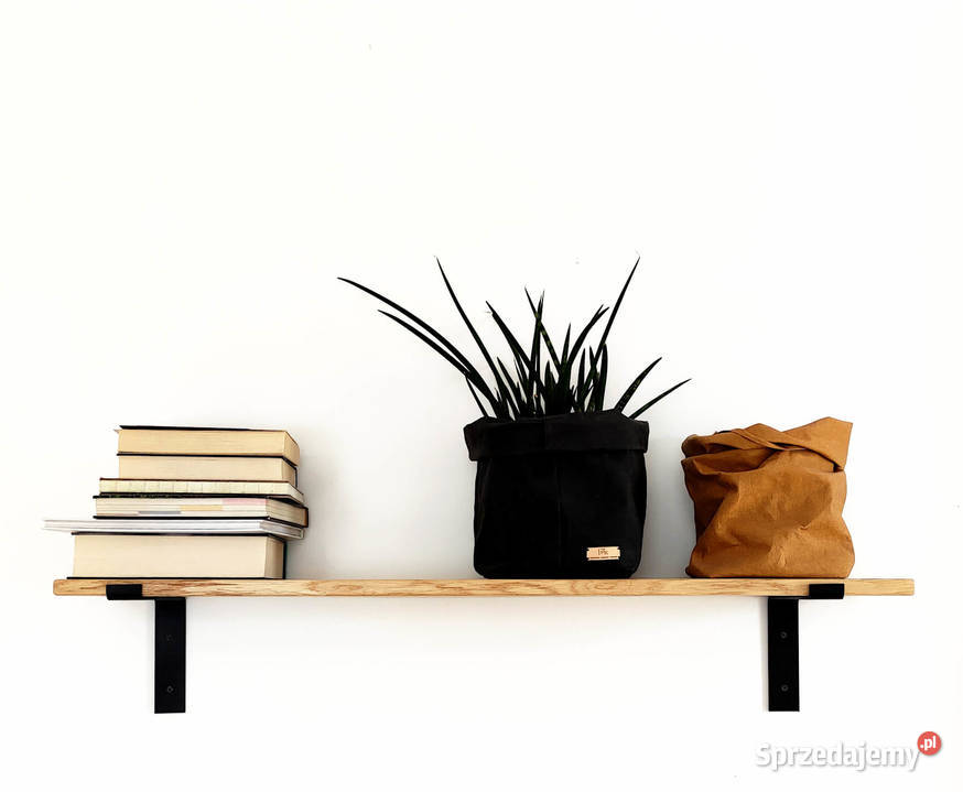 półka dębowa na metalowych czarnych wspornikach 20cm Warszawa sprzedam