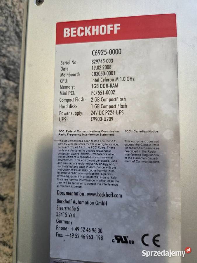 beckhoff C69250000 Pińczów