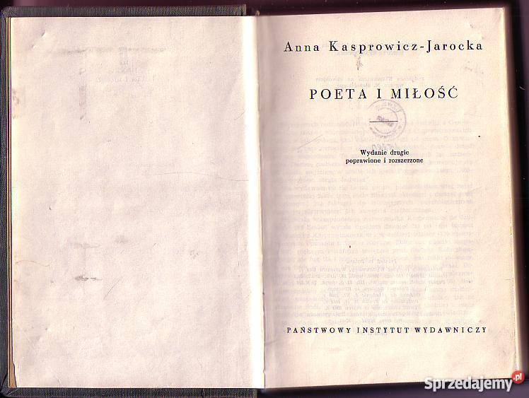 8219 POETA I MIŁOŚĆ ANNA KASPROWICZ JAROCKA Czyrna