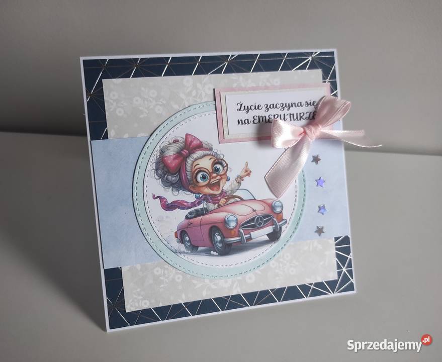 Kartka ręcznie robiona na odejście na emeryturę Łódź