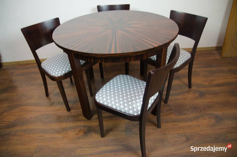 OBNIŻKA CENY NA 1600 Okrągły stół Art Deco Heban mazowieckie sprzedam