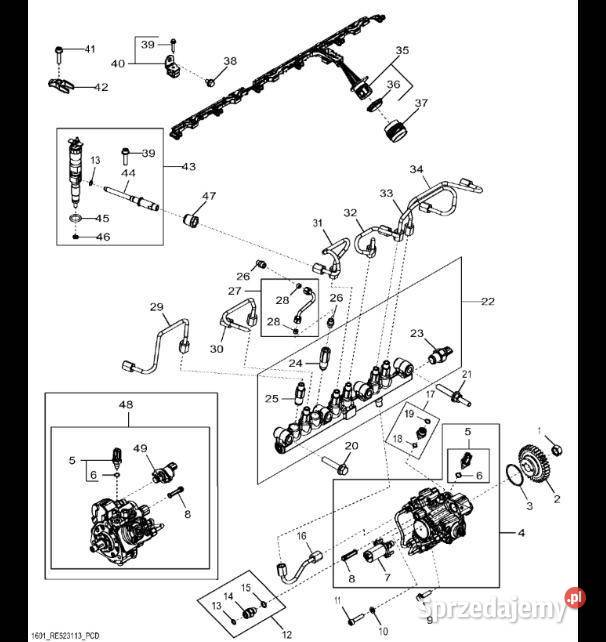 SE501947 John Deere 8345R Dysza wtryskiwacza wielkopolskie Jastrzębniki sprzedam