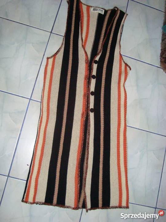 Kamizelka długa robiona maszynowo Paski sprzedam