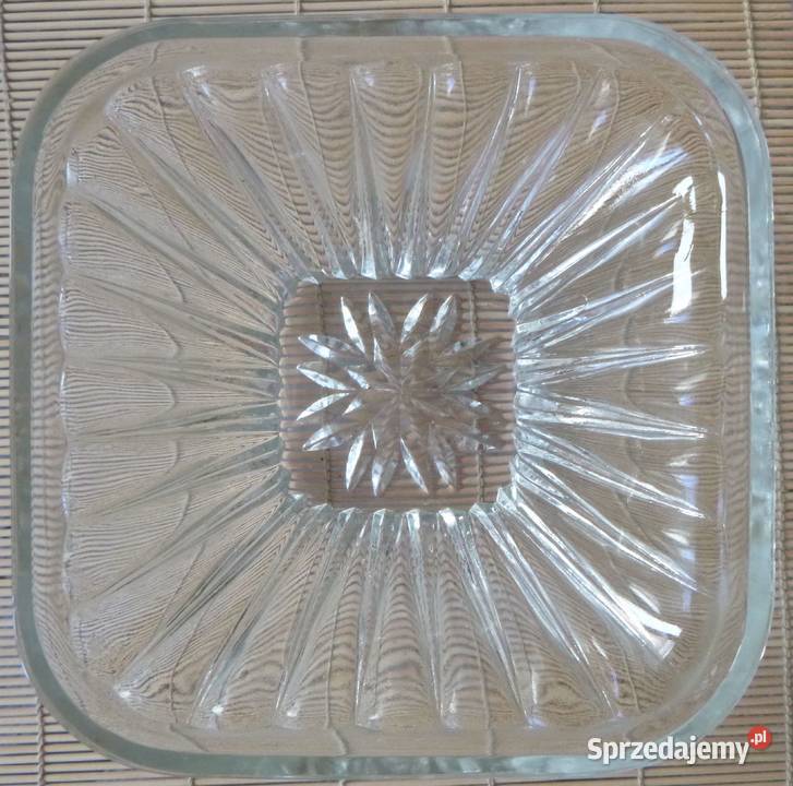 Szklana kwadratowa salaterka przezroczysty sprzedam