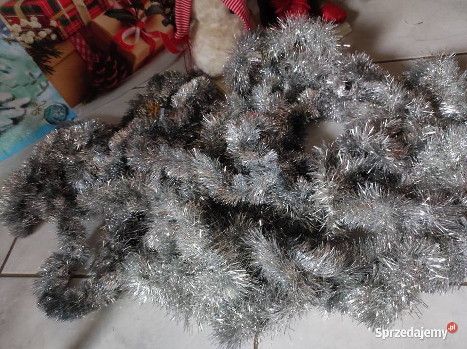długi łańcuch choinkowy srebrny błyszczący Kielce