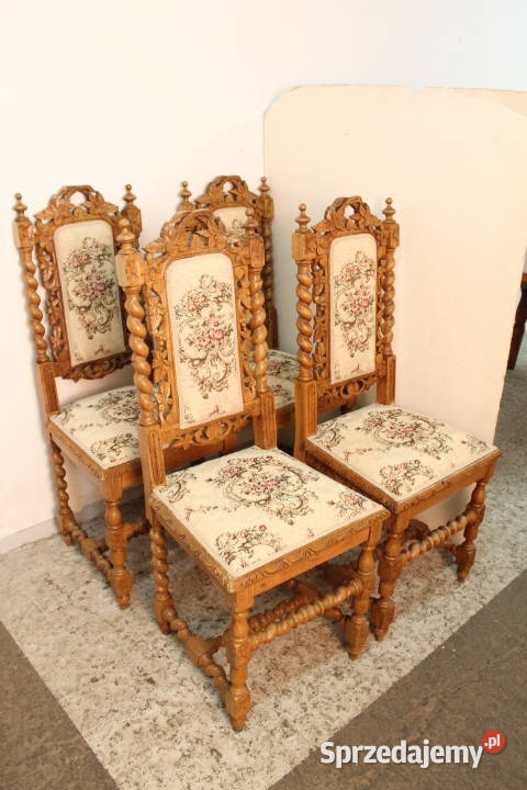 Krzesła dębowe 4 sztuki, komplet ID 10612
