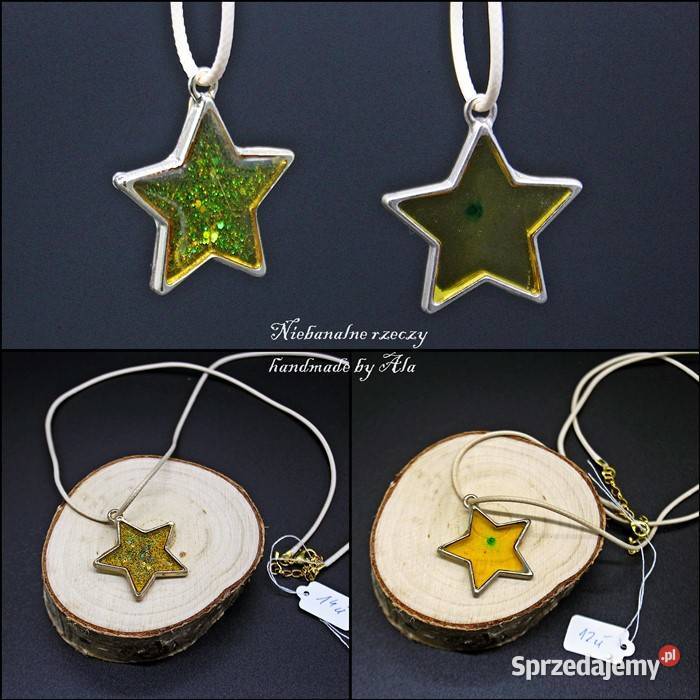 Biżuteria z żywicy wisiorek naszyjnik Rękodzieło Kutno