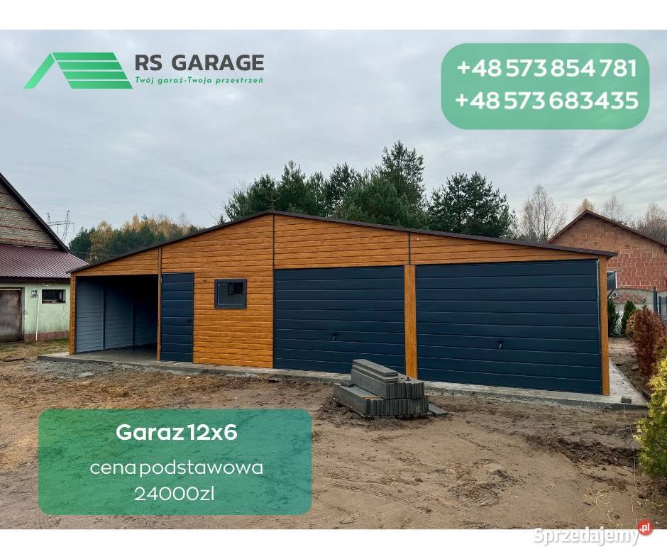 Garaż blaszany ocynkowany profil zamknięty Sprzedaż Nieruchomości Brzesko