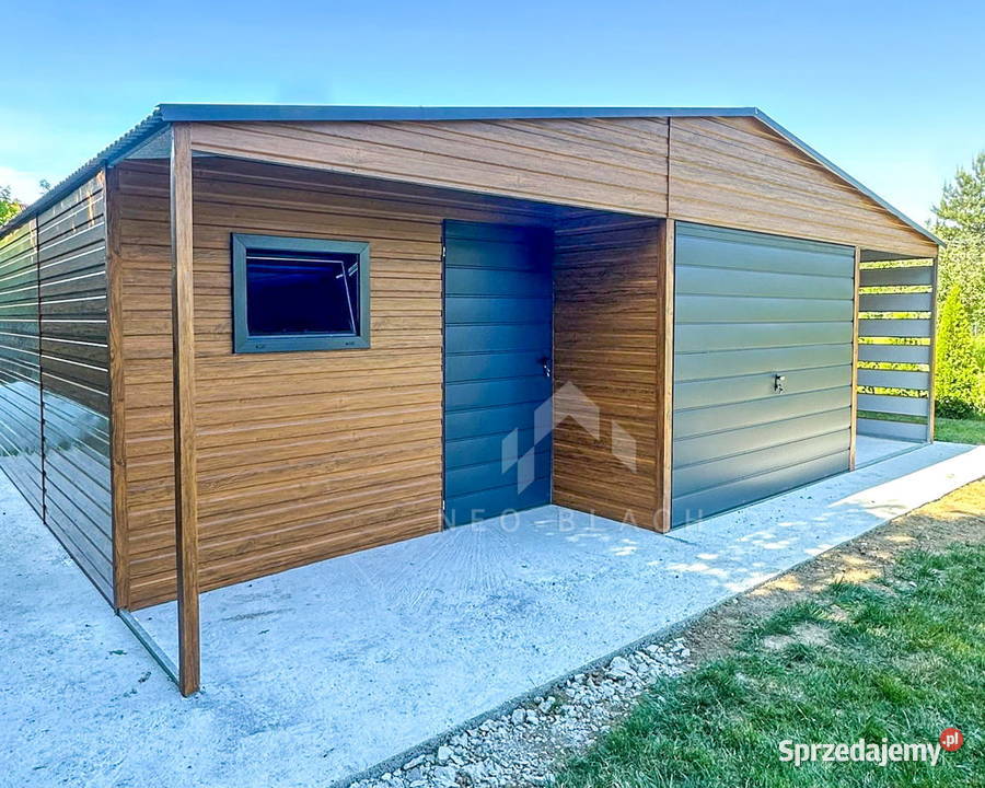 Garaż Blaszany 8x6m Wiata 2m Wnęka 1m Brama wielkopolskie Gniezno