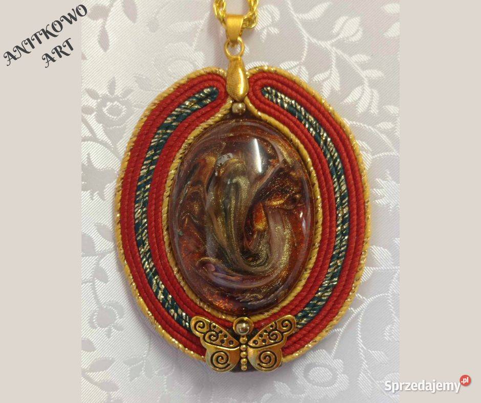 WISIOREK RUDY Z ŻYWICĄ SUTASZ Biżuteria Kielce sprzedam