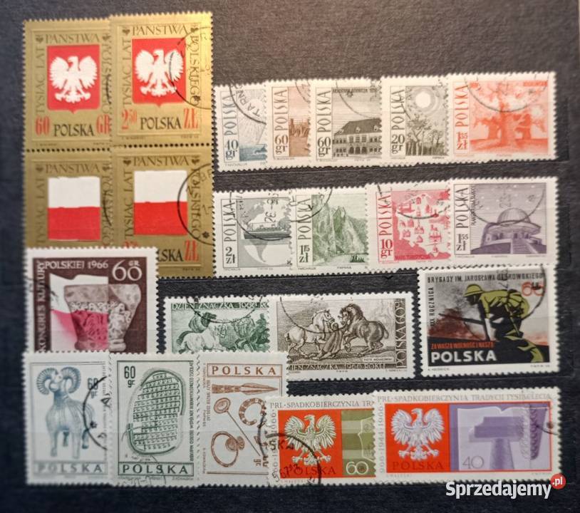 Znaczki polskie 1966 kasowane Leźnica Wielka-Osiedle