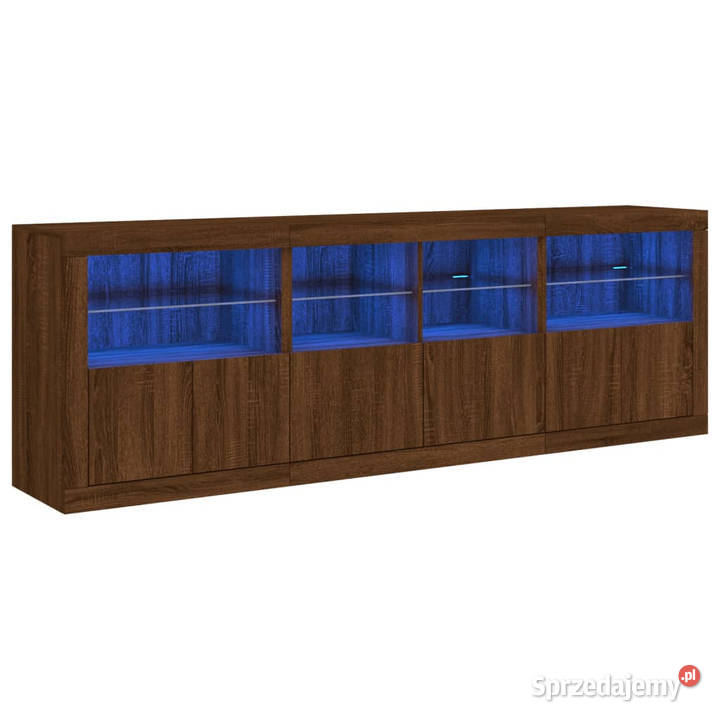 Szafka z oświetleniem LED brązowy dąb 202x37x67 Warszawa