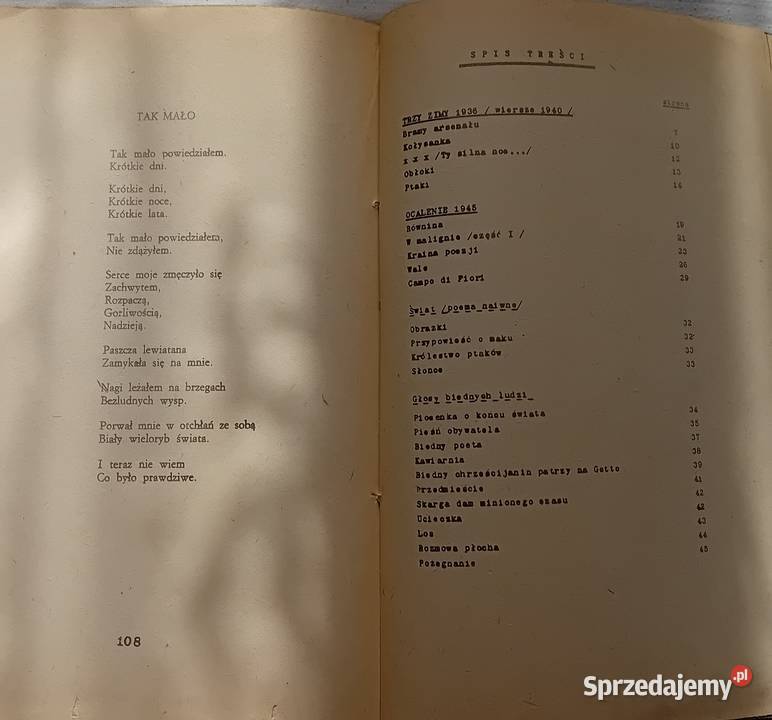 Czesław Miłosz Wiersze Wydawnictwo opozycyjne Antykwariat