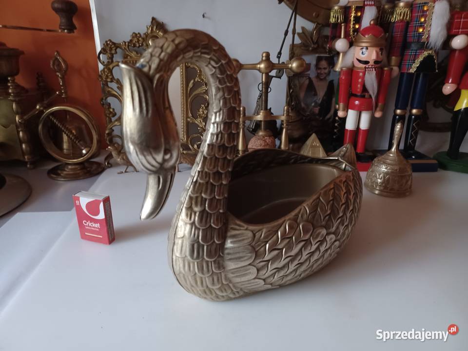 Mosiężna żardiniera łabędź Doniczki i osłonki Poznań