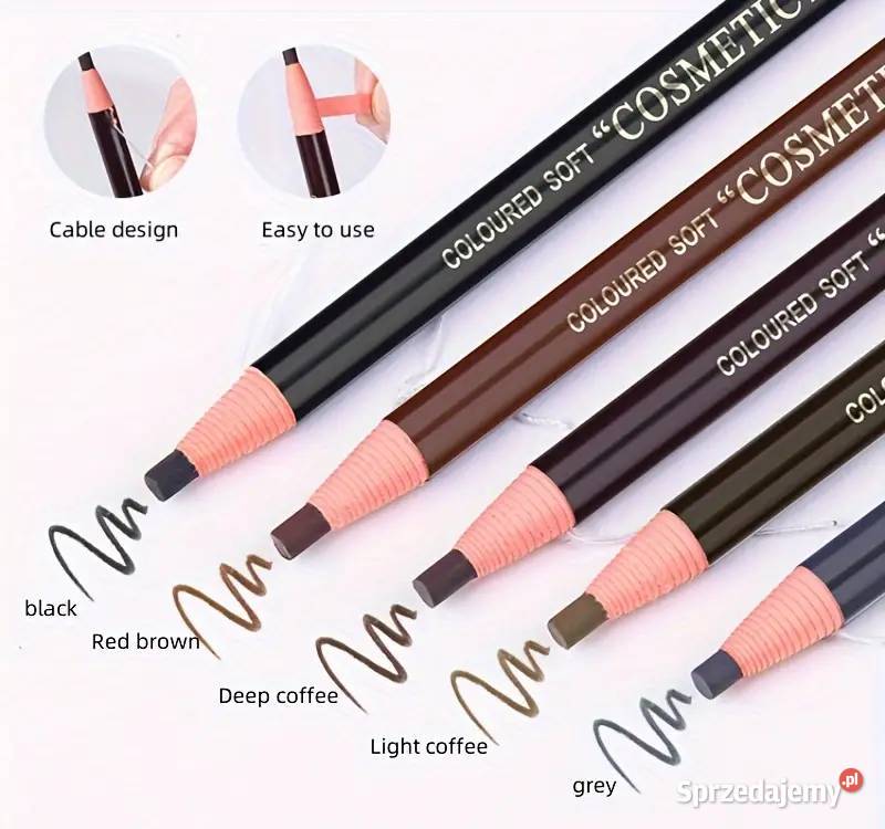 Ołówek Kredka do brwi Wodoodporna Lekka Kawa AS Makijaż Płock