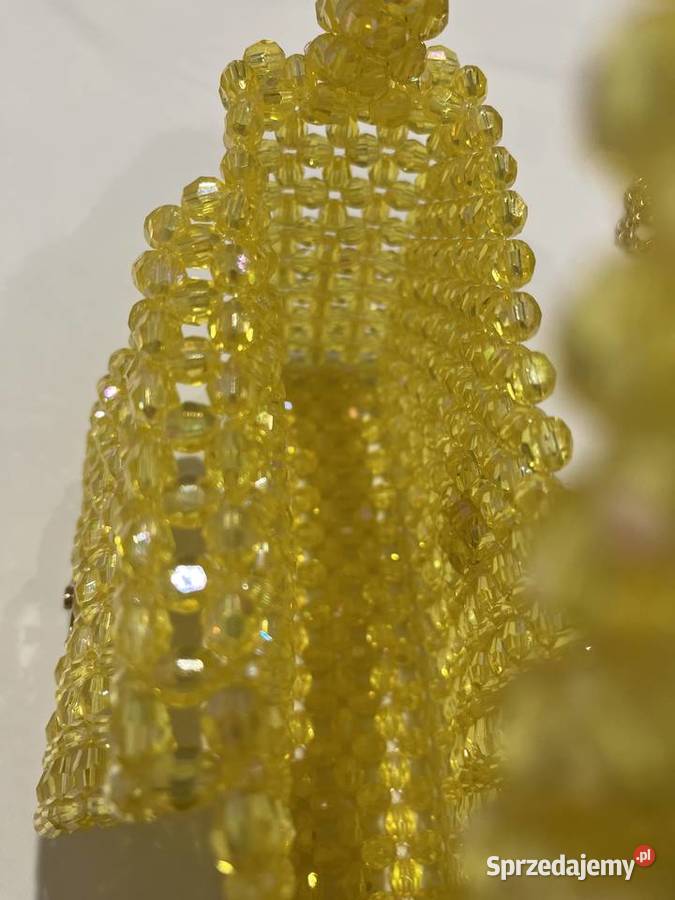 Damska złoty torebka wesele 18x12x21 koralik