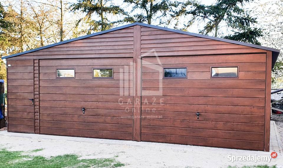 GARAŻ BLASZANY 7m x 6m dwuspad 2x Brama drzwi 4x Lublin