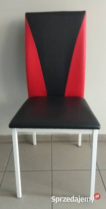 Krzesło ze sztucznej skóry czerwonoczarne