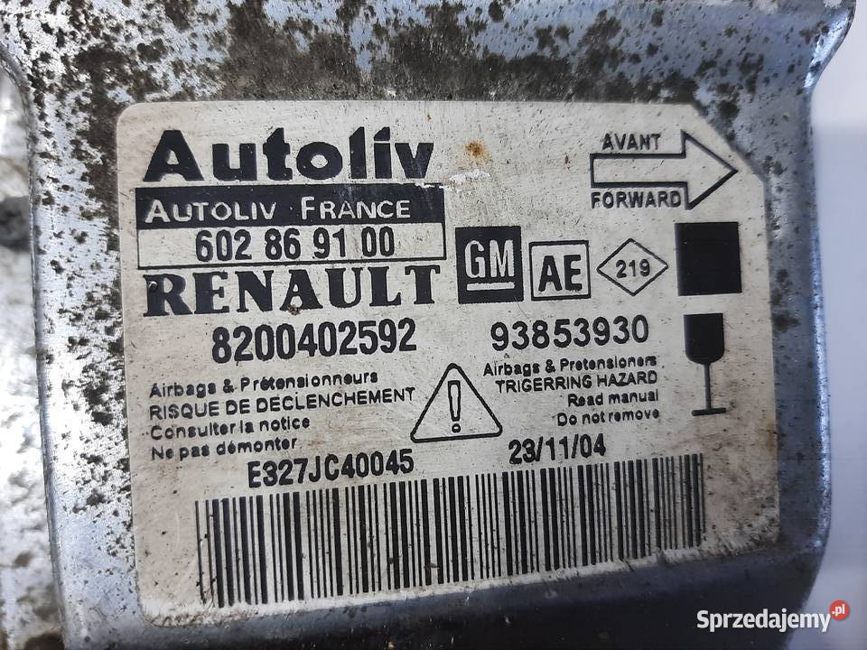 Opel Vivaro Sensor moduł sterownik poduszek Air Ksawerów