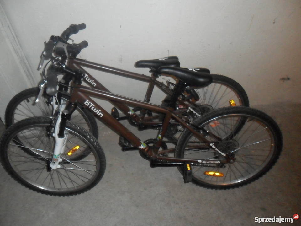 2 rowery górskie bliźniaków BTWIN JUNIOR 24 kask śląskie Gliwice