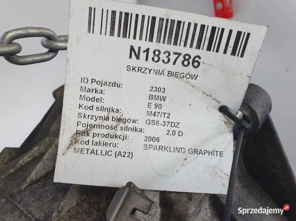SKRZYNIA BIEGÓW BMW E 90 GS637DZ Lipno sprzedam