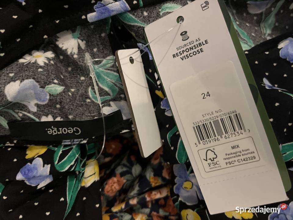 George sukienka modny wzór kwiaty groszki nowa Choszczno