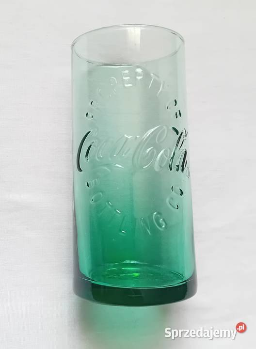 Zielona kolekcjonerska szklanka Coca Cola