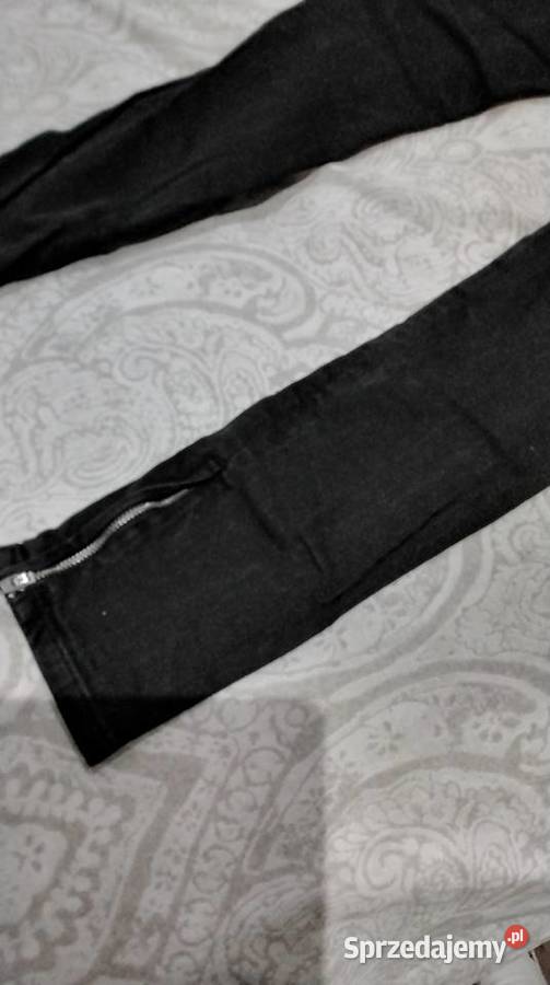 Czarne Spodnie Jeans Damskie GUESS XS Dziury lubuskie Nowa Sól